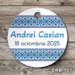 Etichete marturii botez rotunde - Motive traditionale romanesti - ERB-107