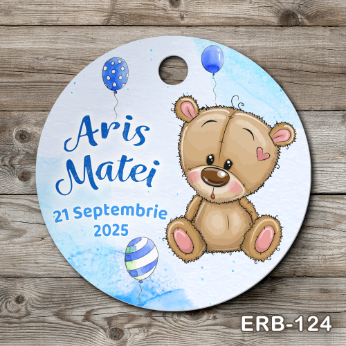Etichete marturii botez rotunde - Ursulet - ERB-124