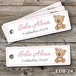 Etichete personalizate botez dreptunghiulare - Ursulet - EDB-24
