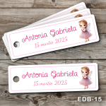 Etichete personalizate botez dreptunghiulare - Zana - EDB-15